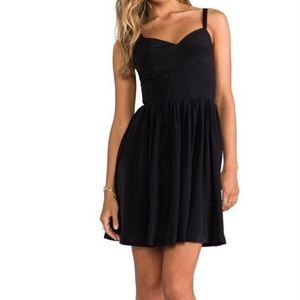 Black Silk Champagne Corset Mini Casual Dress